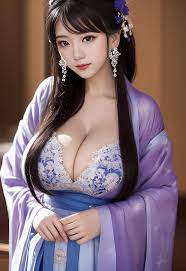 Asian, brunette, cleavage, Pastania, big boobs, looking at viewer, long  hair, Chinese women, AI art, Stable Diffusion, dress, artwork, digital art,  portrait display, flower in hair | 2816x4096 Wallpaper - wallhaven.cc