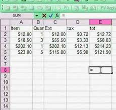 Excel Spread Sheet Basics Using A Formula