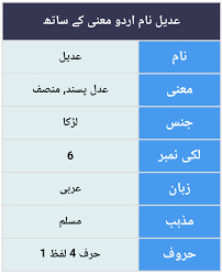 Adeelعدیل Name Meaning In Urdu English Names With Meaning Southern Baby Boy Names Names For Boys List