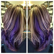 Peekaboo highlights are like normal highlights, but they're cleverly placed underneath the top layers of your hair instead, so you don't see them. Ash Purple Peekaboo Novocom Top