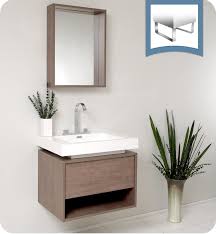 Single bathroom vanity provides a perfect focal point for your master or guest bathroom. Fresca Fvn8070go Potenza 28 Gray Oak Modern Bathroom Vanity With Pop Open Drawer