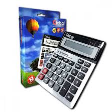 Calculadora de 12 Dígitos Global Metálica Con Botones Grandes (CALCU-12D-1200V)