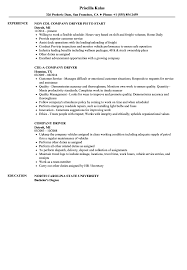 Car driver resume samples and examples of curated bullet points for your resume to help you get an interview. Company Driver Resume Samples Velvet Jobs