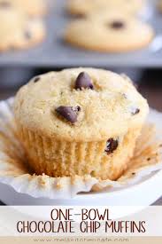 One Bowl Chocolate Chip Muffins Whole Grain Option Mel S Kitchen Cafe Recipe Chocolate Chip Muffins Food Chocolate Chip