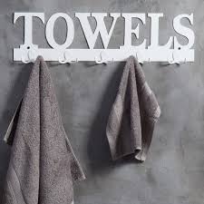 Wall mounted towel rack with hooks. Mygift White Metal Towels Design Wall Mounted 5 Dual Hook Towel Rack For Bathroom Or Kitchen Bath Towel Racks Urbytus Com