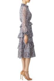Blue Floral Tiered Dress By Slate Willow Dresses Tiered Dress Casual Dresses