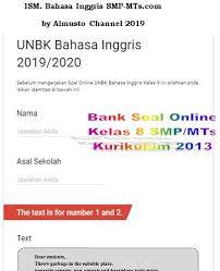 Bank Soal Online Kelas 9 Smp Mts Bahasa Inggris Smp Mts