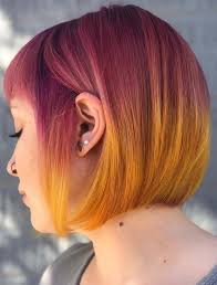 Gorgeous Purple To Yellow Hair Colors For Short Hair 2018 Short Hair Color Short Hair Styles Yellow Hair Color