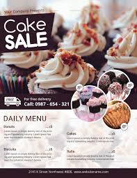Cake Sale Flyer Template In 2020 Brochure Food Food Poster Design Bake Sale Flyer