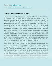 Reviewing examples of effective reflection papers is a great way to get a better idea of what's expected. Interview Reflection Paper Free Essay Example