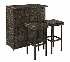 Crosley Palm Harbor 3 Piece Outdoor Wicker Barset Qvc Com Bar Furniture Patio Bar Set Outdoor Bar Sets
