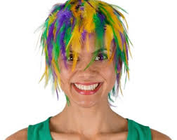 Mardi Gras Feather Wig, Dyed Rooster Hackle Wig, Costume Feather Wig for  Halloween and Carnival, Photography Props, Costume Wigs ZUCKER®