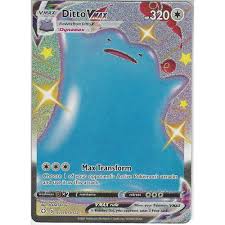 This card was included as both a regular card and a shiny full art card in the shining fates expansion. Pokemon Trading Card Game Sv119 Sv122 Ditto Vmax Rare Ultra Card Shining Fates Shiny Vault Trading Card Games From Hills Cards Uk
