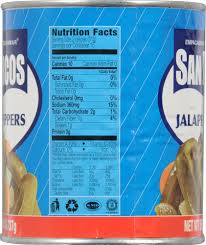 Calories in jalapeno bagel based on the calories, fat, protein, carbs and other nutrition information submitted for jalapeno bagel. San Marcos Sliced Jalapeno Peppers 26 Oz Foods Co