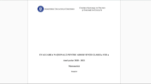 Fiecare probă durează 1 oră. Evaluare Nationala 2021 Testul 4 Teste Antrenament Clasa A 8 A Youtube