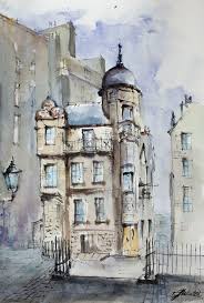 The Writers Museum New Watercolour Painting Of Edinburgh Scotland Painting Watercolor Illustration Museum