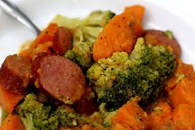 Flip and toss chunks around, then add broccoli to the tray(s), season again with salt and pepper, and roast for another 10 to 20 minutes, until broccoli is lightly charred at edges and sweet potato is fully bronzed and tender. Instant Pot Sausage Sweet Potatoes And Broccoli 365 Days Of Slow Cooking And Pressure Cooking