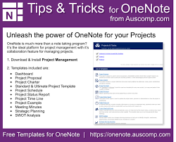 Tips And Tricks For Onenote Users Teams For Onenote Empowerment Templates For Onenote By Auscomp Com Onenote Template Project Management Project Management Templates