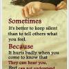 This poem touches on feeling alone. 1