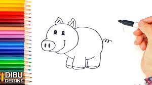 Comment dessiner un Petit Cochon étape par étape - YouTube