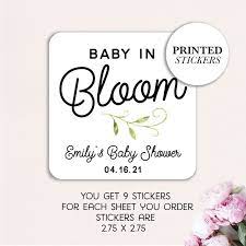 Baby In Bloom Stickers Seed Packet Baby Shower Favors Seed Etsy In 2021 Baby Shower Favors Favor Labels Baby Shower Favor Tags