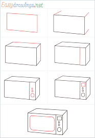How To Draw A Microwave Step By Step For Beginners This tutorial is very simple, but as you can see the result is quite realistic. how to draw a microwave step by step
