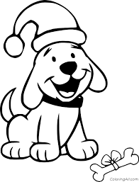 Cat with santa hat coloring page. Cute Christmas Coloring Pages Coloringall