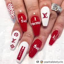 Louis Vuitton Supreme Nails Pearl Nails Ombre Acrylic Nails Pretty Acrylic Nails