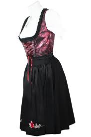 1 piece midi dirndl dress without blouse color black and winered