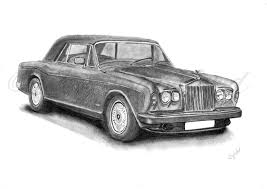 1986 Rolls Royce Corniche Dhc Graphite Pencils Car Drawings Art Pencils