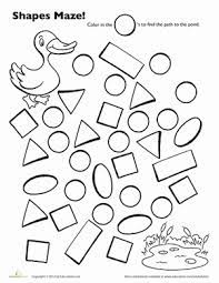 Duck Maze Worksheet Education Com Maze Worksheet Shapes Preschool Shape Worksheets