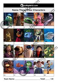 From onward to monsters inc, here are a few of our. Disney Characters 005 More Pixar Characters Quiznighthq