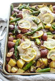 baked cod with potatoes and asparagus
