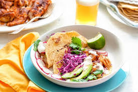 The avocado puree is avocados, minced garlic, granulated onion, heavy cream, milk, salt, and. Crispy Fish Tacos With Red Cabbage Slaw Recipe