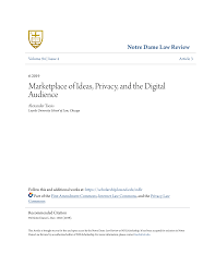 Marketplace of Ideas, Privacy, and the Digital Audience