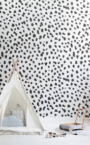 Black And White Polka Dot Wallpaper In Room Black White Dalmatian Print Wallpaper Mural Murals Wallpaper In 2020 Kids Room Wallpaper Room Wallpaper Kids Interior Room