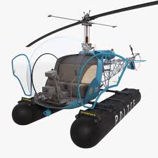Bell 47 On Floats Police3d Model Floating Helicopter 47
