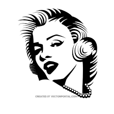 Black And White Vector Portrait Actress Marilyn Monroe Vector Vector Portrait Silhouette Artist Silhouette Diy