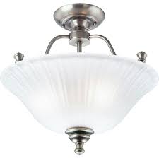 Whether you're looking to buy. Progress Lighting Renovations 15 63 In 3 Light Antique Nickel Semi Flush Mount P3607 81 The Home Depot