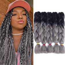 Kwc12 f/b 2x cuban gorgeous loc 12. Liyate Jumbo Braiding Hair Crochet Box Braids 5 Packs Lot Two Tone Crochet Braids Synthetic Hair Extensions 24 Inch 100g Pc Black Grey Buy Online In Saint Vincent And The Grenadines At Saintvincent Desertcart Com Productid