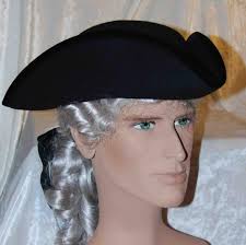 Tricorn Hat for Men Made of Wool Black or White Pirate Costume for Men  Cap01/cap02