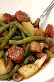 Slow Cooker Cajun Sausage Potatoes And Green Beans 365 Days Of Slow Cooking And Pressure Cooking Recipe Easy One Pot Meals Pot Recipes Easy Crockpot Recipes Slow Cooker