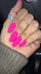 Pink marble, french ombre, glitter and crystals on long coffin nails, matte the gel pink nails is undoubtedly one of the best colors in spring and summer. Matte Hot Pink Coffin Nails Nail And Manicure Trends