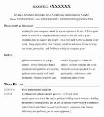 hotel maintenance engineer resume