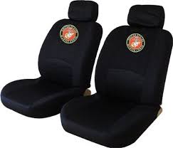 United States Marine Corps Usmc Low Back Seat Cover 2 Front Low Back Encore Seat Covers In Black Custom Embroidered Us Back Seat Covers Seat Covers Seat Cover