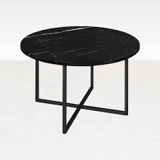 Clear lacquer/black medium specialty wood coffee table with live edge. Round Marble Coffee Table Nero Marquina Black Aime Te