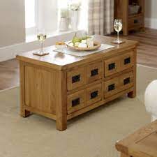 Workstation oak whiskey barrel coffee table w/storage~ ships free!! Rustic Oak 4 Drawer Storage Coffee Table Solid Living Room Chest Rs42 Ebay