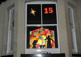 Pin By Louise Restell On Living Advent Calendar Advent Art Christmas Window Display Home Christmas Window Display