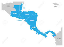 Central america blank map printable pergoladach co. Map Of Central America Region With Blue Highlighted Central American Royalty Free Cliparts Vectors And Stock Illustration Image 77585504