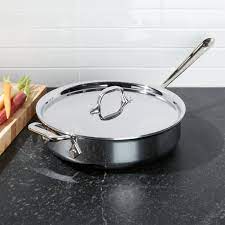 Free delivery for many products! All Clad D3 Stainless Steel 3 Qt Saute Pan With Lid Reviews Crate And Barrel